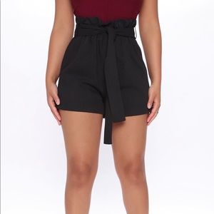 High-Waist Black Shorts